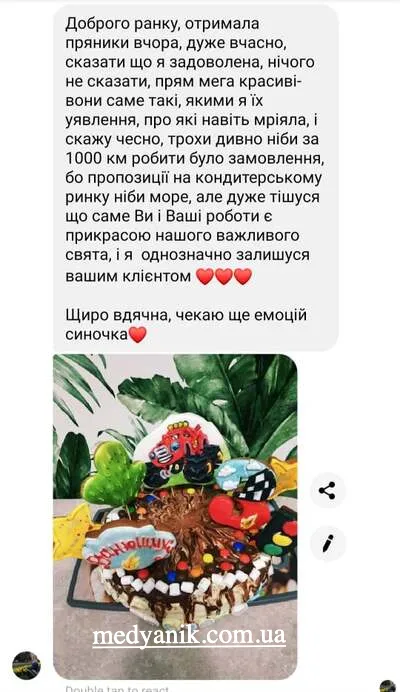 фото відгук на Пряники автомобілі від Медяник